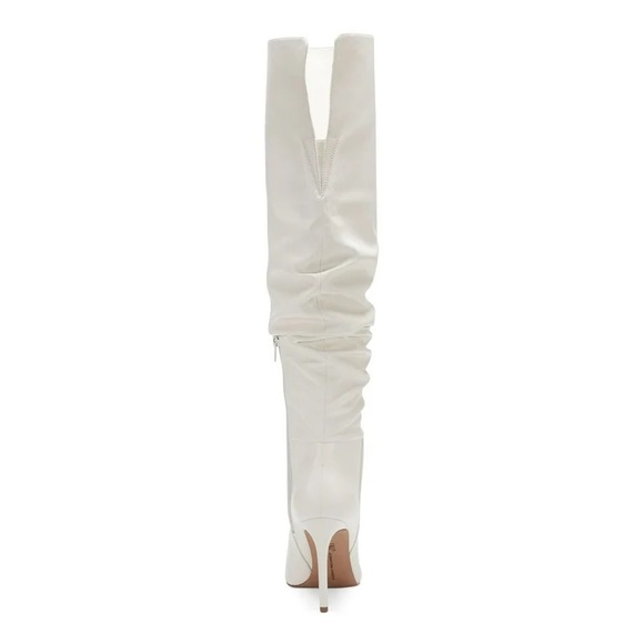 New Sz 5 1/2M White Slouch  Pointed Toe Stiletto Boots - Picture 4 of 13